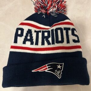 New England Patriots Football Knit Hat with Pom Pom - adult unisex